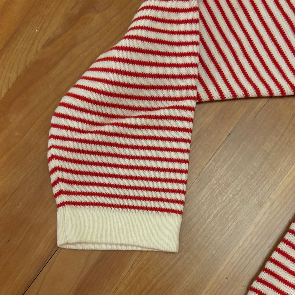CAbi Striped Cowl Neck Sweater in Red and White - Picture 4 of 7